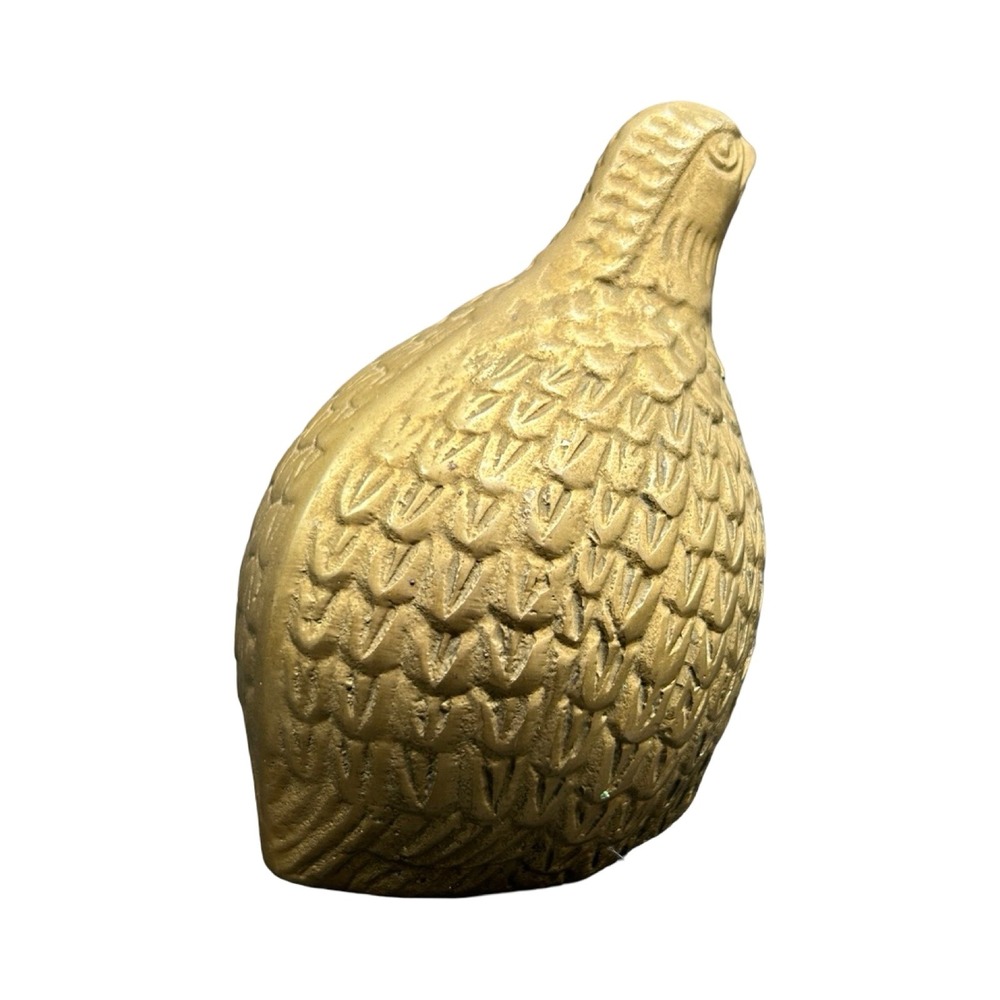 Vintage Gold Cast Metal Quail Partridge Bird Figurine Statue Paperweight 4.5" - Picture 6 of 14
